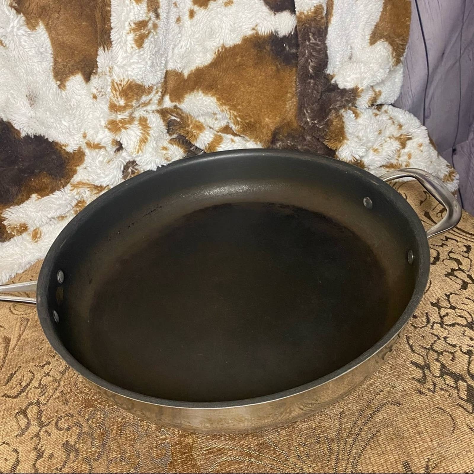 Hoffritz Platinum 12in Large Frying Pan with Lid Etsy