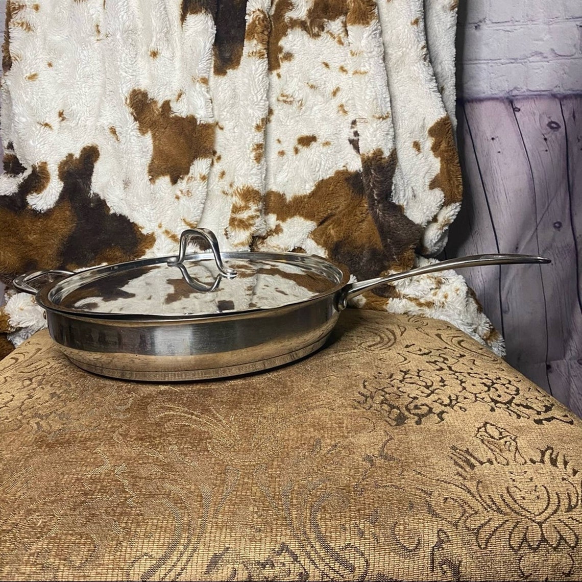 Hoffritz Platinum 12in Large Frying Pan with Lid Etsy