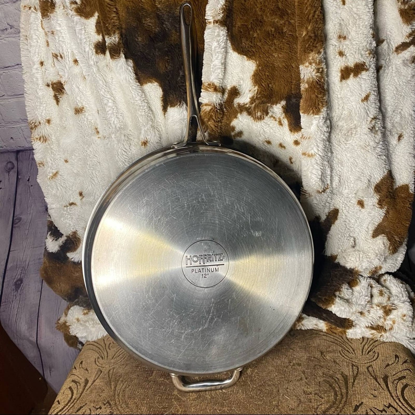 Hoffritz Platinum 12in Large Frying Pan with Lid Etsy