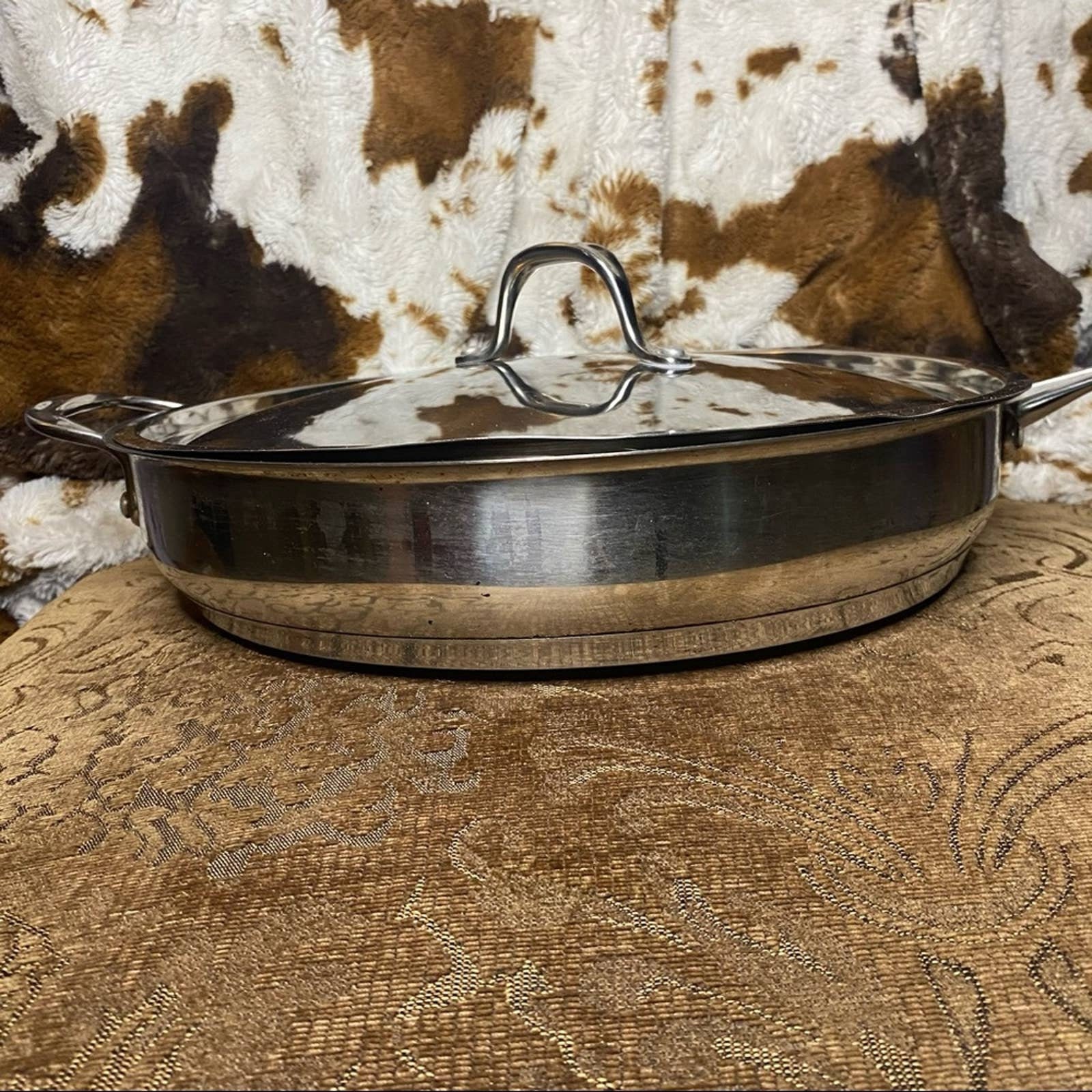 Hoffritz Platinum 12in Large Frying Pan with Lid Etsy