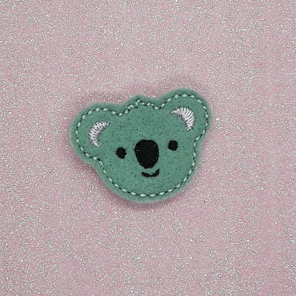 Koala Oso Cabeza Feltie.  Forma de fieltro, accesorios para el cabello, arcos, fabricación de tarjetas, Scrapbooking, embellecimiento, parche.