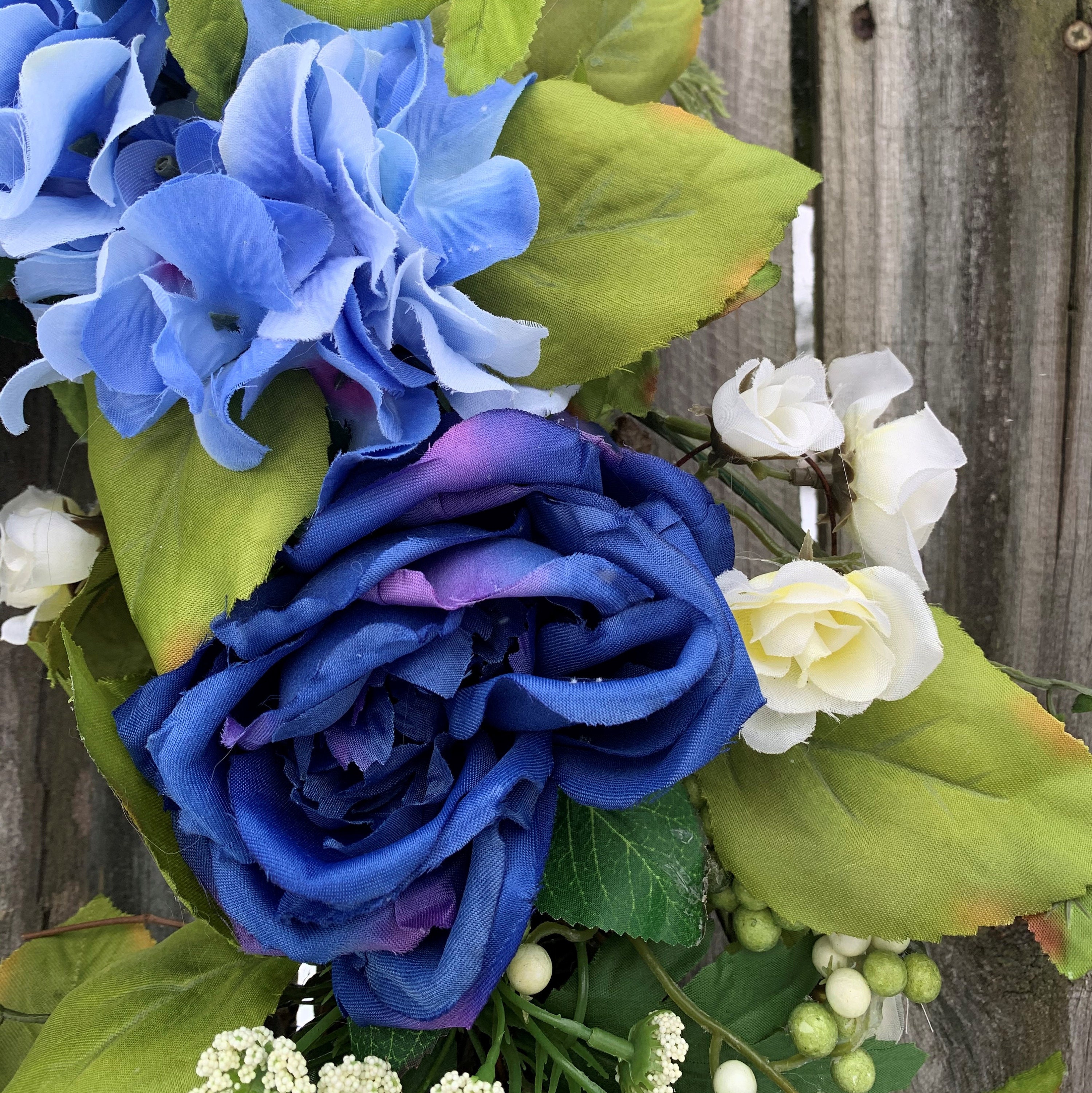 Blue Roses Welcome Sign, Wreath Supplies, Wreath Center, Wreath Attach –  Dor Designs