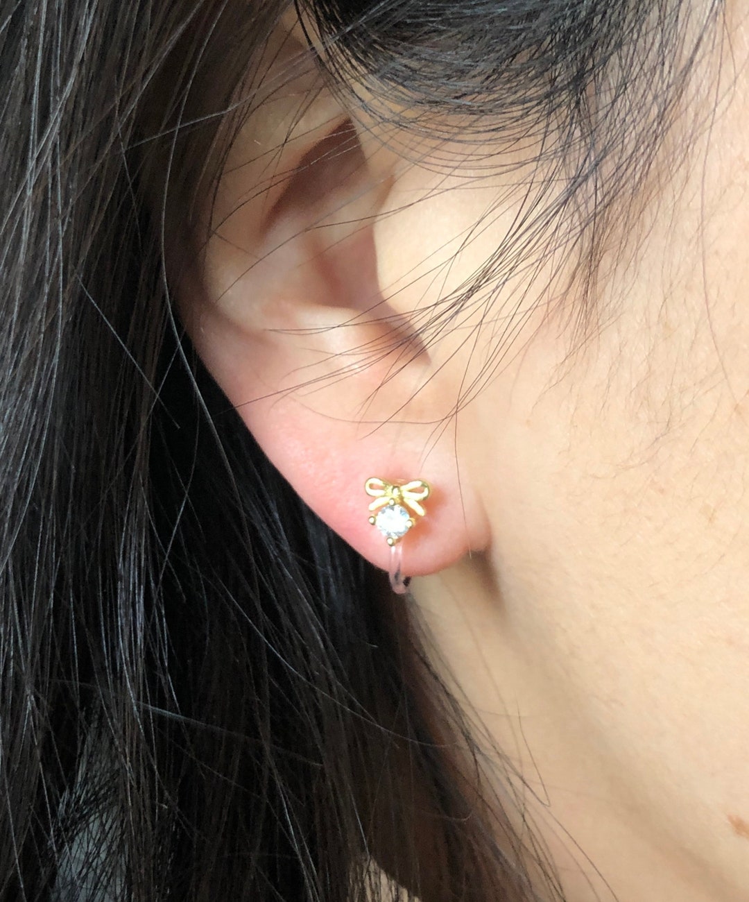 【engbrox】TINY RIBBON CUBIC EARRING cherry ribbon cubic earring - ENGBROX | 60% - Asian Fashion