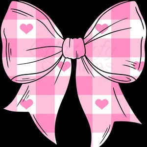 pink gingham bow png
