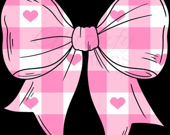 lazo de cuadros vichy rosas png
