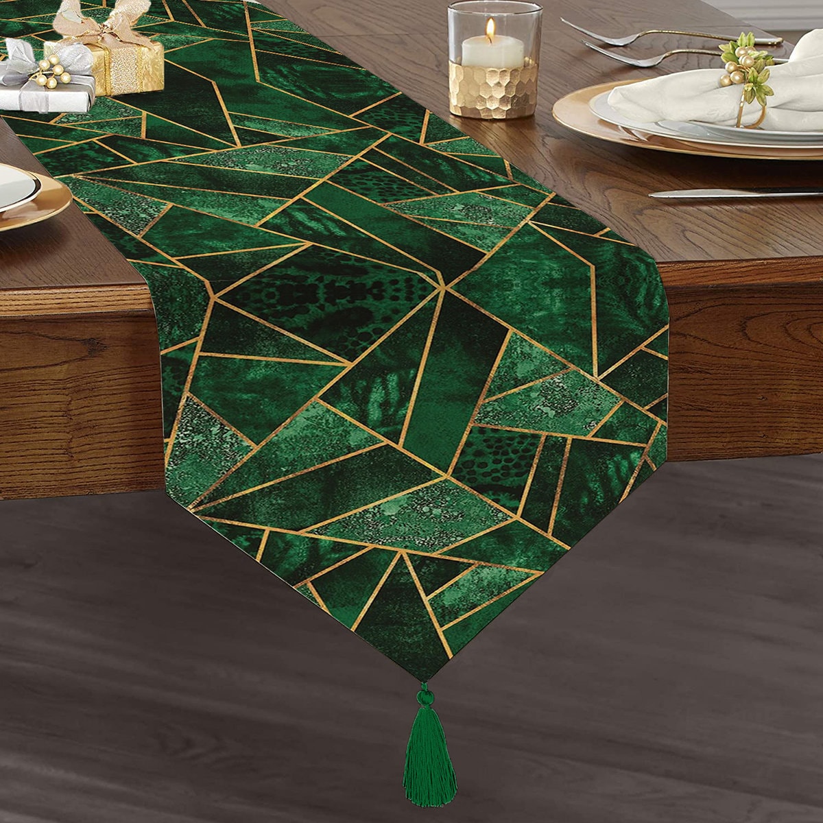 Modern Table Runner Green Dining Room Decor Special Design Etsy UK