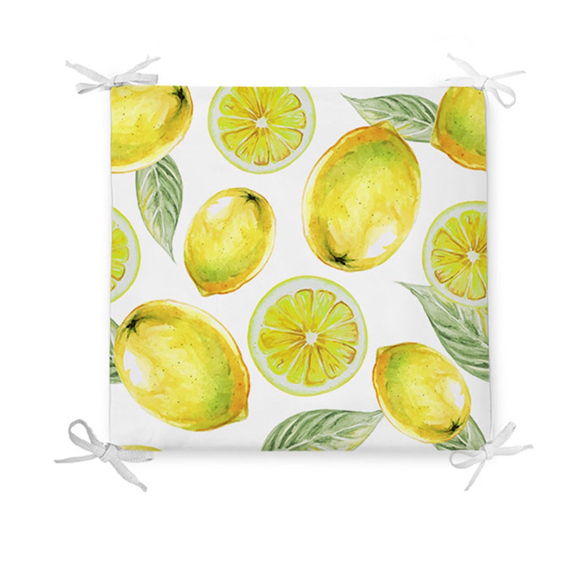 Lemon Seat Pads, Kitchen Decor, Lemon Chair Pads, Dining Chair Cushions