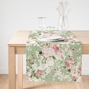 Flowers Table Runner , Housewarming Gift , Floral Pattern Table Runner, Gift for Mom, Special Design Home Decor , Decorative Runner image 2