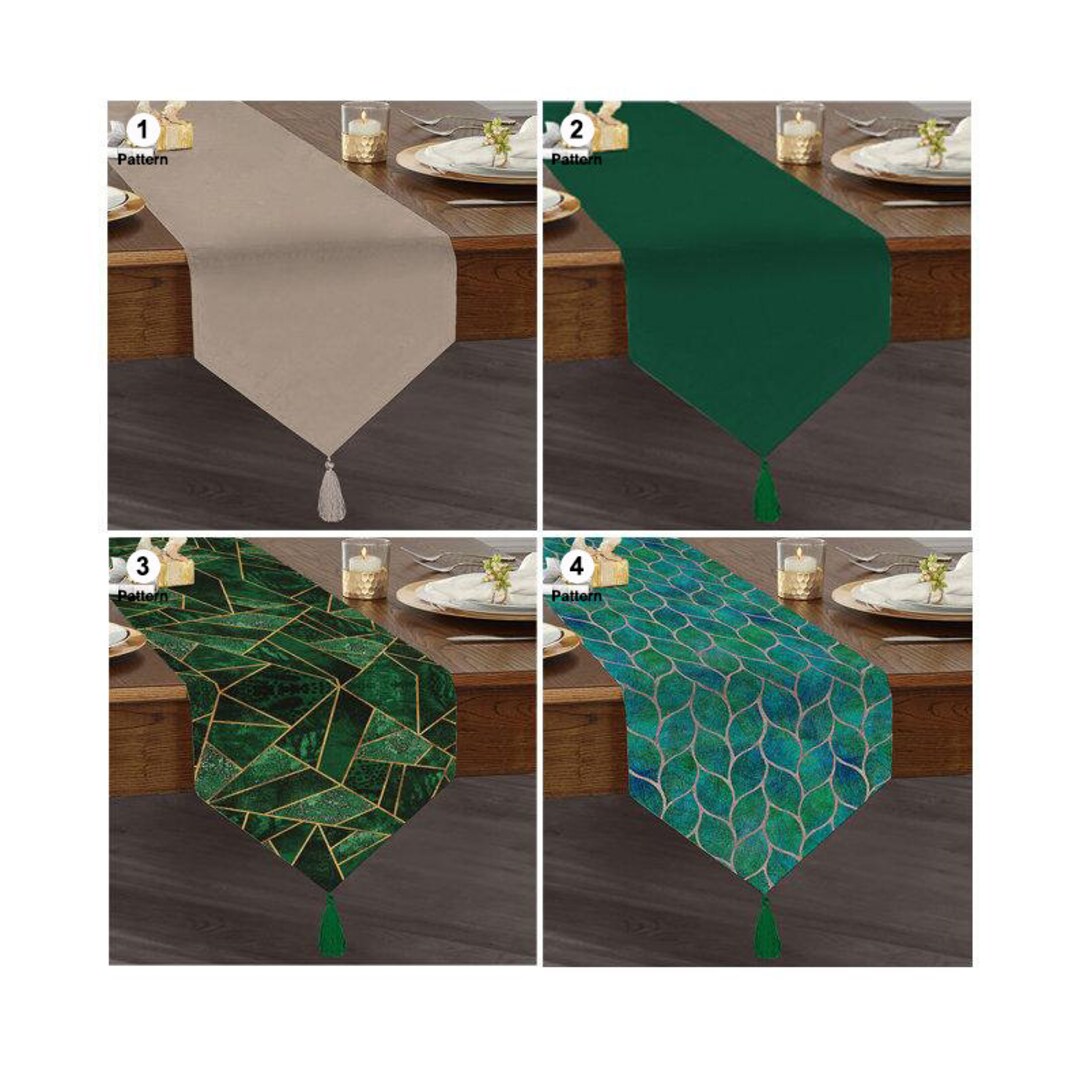 Modern Table Runner , Green Dining Room Decor , Special Design Runner ...