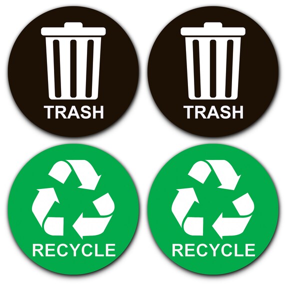 Recycle Sticker for Trash Can Perfect Bin Labels Ideal Etsy