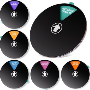 Door Signs for Office - Ideal Privacy Office Door Sign - 6 Rotating Statuses - Dual Mounted