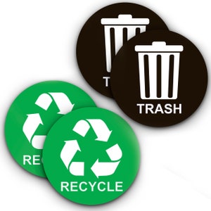 Recycling Sticker for Trash Can - Perfect Bin Labels - Ideal Signs for use on Home or Office Refuse Bins - Suitable for Indoor / Outdoor use