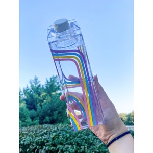 Bright Rainbow Milk Carton Bottle - 17 oz