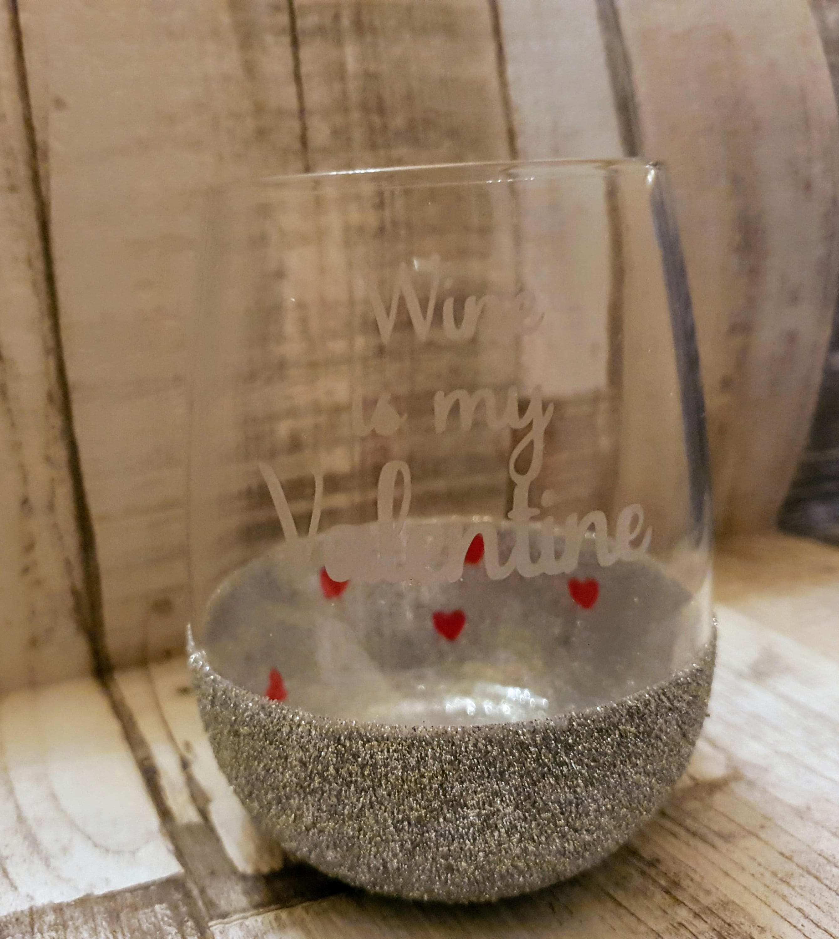 Stemless glitter peekaboo unicorn wine glass