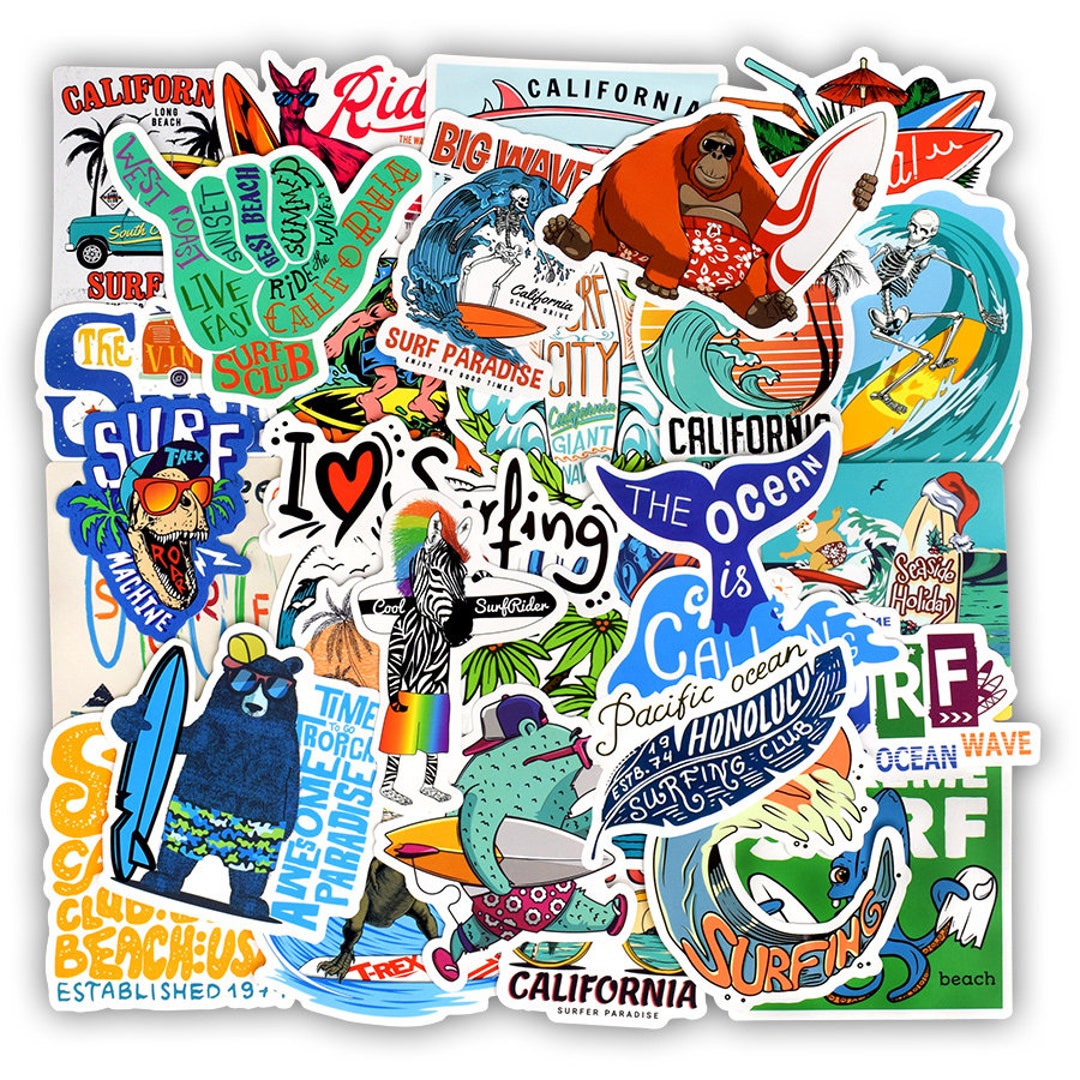 Sticker Surf Gate 50 PCS Summer Surfing Stickers, Beach, Travel, Graffiti, Surf Stickers ...