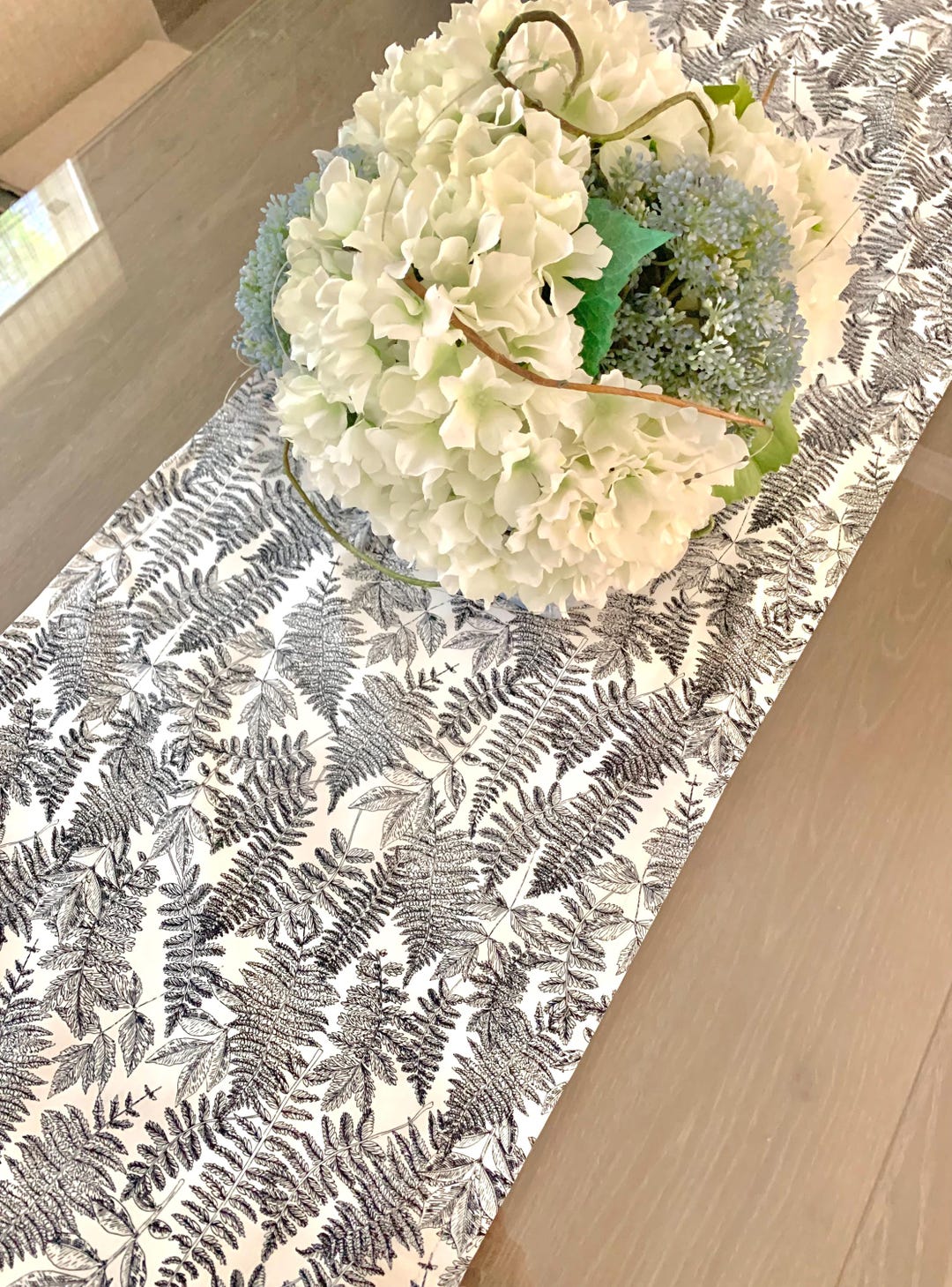 Neutral Minimalist Forest Ferns Table Runner Centerpiece Nature ...