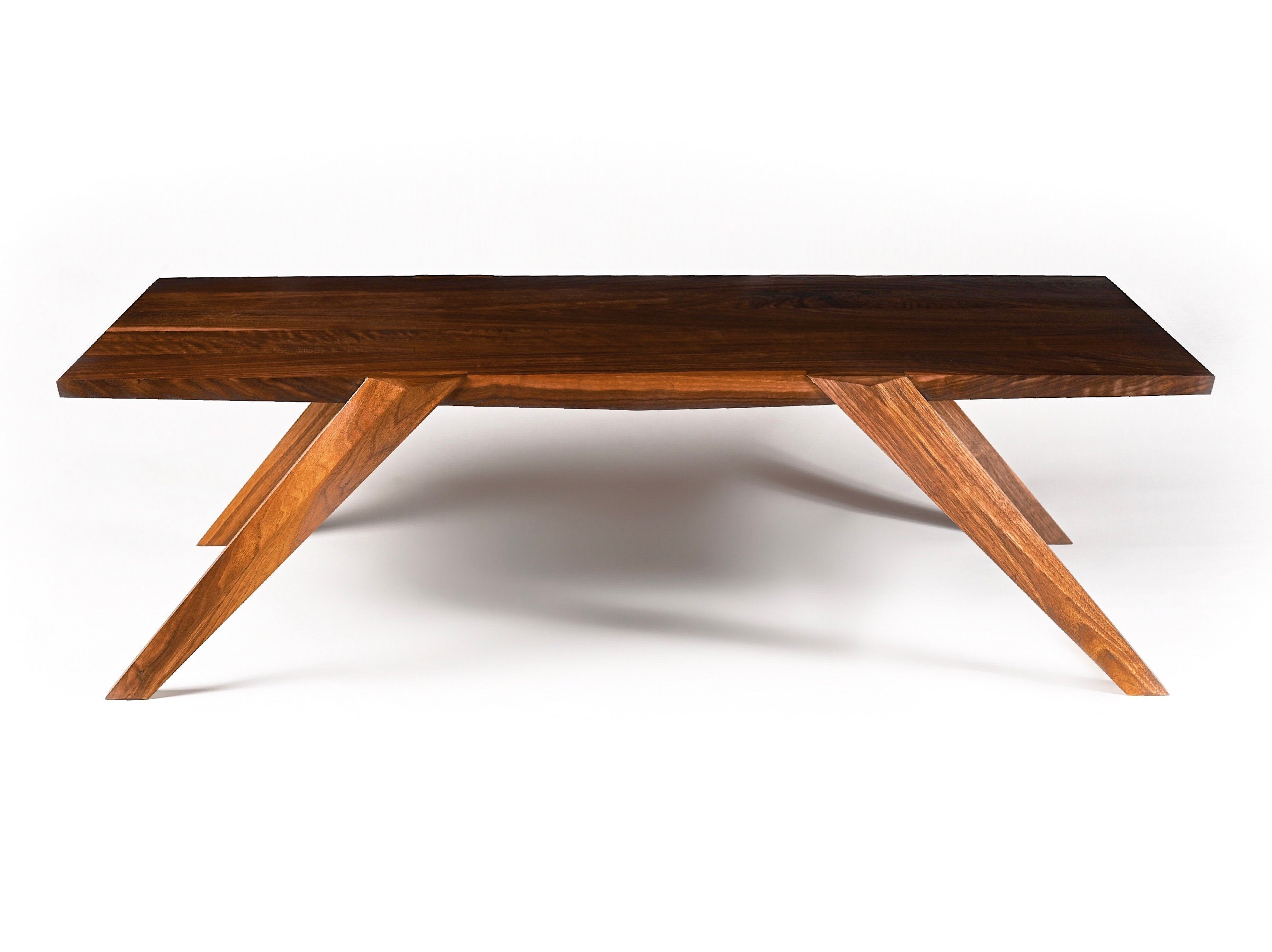 Mid Century Modern Coffee Table, Solid Walnut, Wood Coffee Table