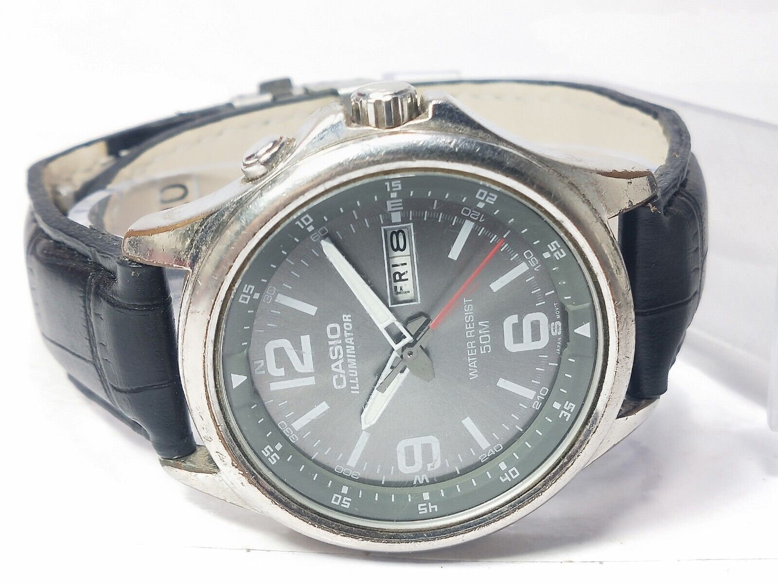Casio illuminator shop leather strap