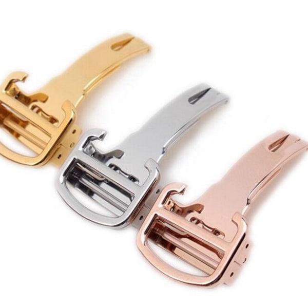 CARTIER Folding Deployment Clasp Buckle 14mm 16mm 18mm 20mm Watch Strap Band Silver Rose Gold Yellow Gold