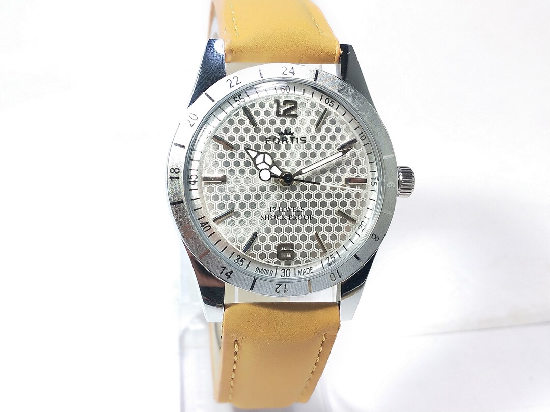 Montre Femme Vintage Relliac Plaqué Or – Mécanique Remontage Manuel, Bracelet Cuir Noir, Années 70