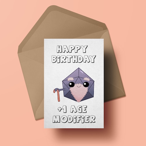 Dnd Birthday Card/ D&D Card / Dungeon Master Card / D20 / Etsy