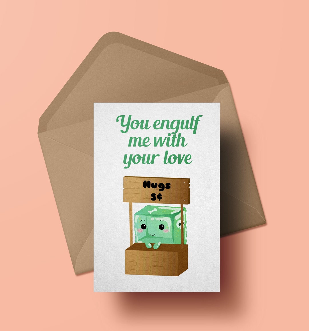 Dnd Valentines Card/ D&D Valentines Card / Nerdy Love / Gelatinous Cube