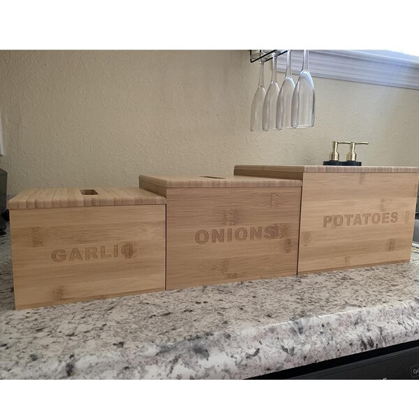 Wooden Potato and Onion Bin Etsy