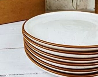 Dinner Plates Set of 6, 10in. Dish Set - Microwave, Oven, and Dishwasher Safe, Scratch Resistant, Modern Rustic Dinnerware - Assorted Colors