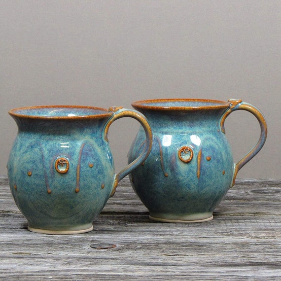 Coffee & Tea Mugs. Set of Two Handthrown Cups 300ml Etsy