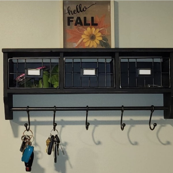 Entryway Shelf With Hooks Etsy