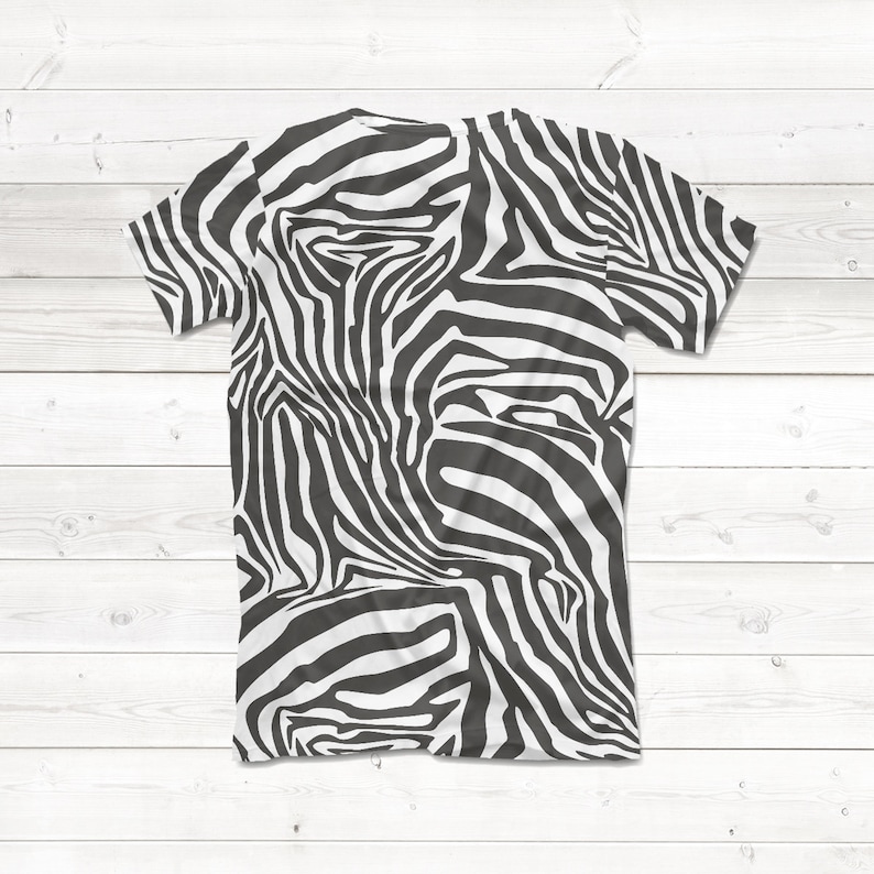 Zebra skin tshirt cotton tee print wild animal all over Etsy