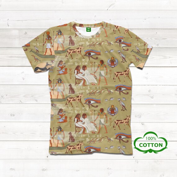 Ancient Egypt Tshirt Cotton Tee Print All Over Printed Cool Etsy