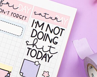 MATURE Full Box Script Planner Stickers for Vertical Planners / I'm Not Doing Sh*t Today