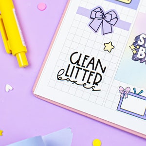 Clean Litter Boxes Script Planner Stickers, 1.5IN Width Functional Stickers