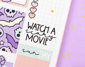 Watch a Scary Movie Script Stickers for Planners