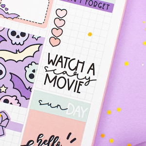 Watch a Scary Movie Script Stickers for Planners