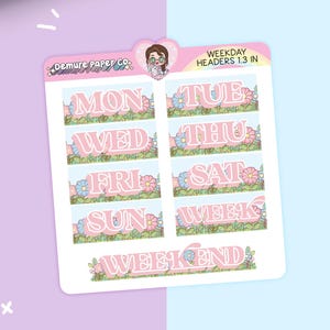 Couvre-date, autocollants pour les jours de la semaine pour Hobonichi Cousin 1,3 po. ou agendas verticaux 1,5 po.