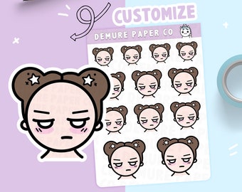 Annoyed Emotion Planner Stickers Personalized Character Sticker Sheet