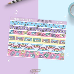 Washi Tape Sticker Sheet A La Carte Planner Sticker Kit Rainbow Video Games