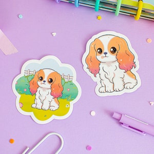 Un agenda découpé, pastel, illustration de chien mignon, embellissements de scrapbooking, fabrication de cartes, décoration d'agenda, fournitures de journalisme