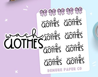 Wash Clothes Script Planner Stickers