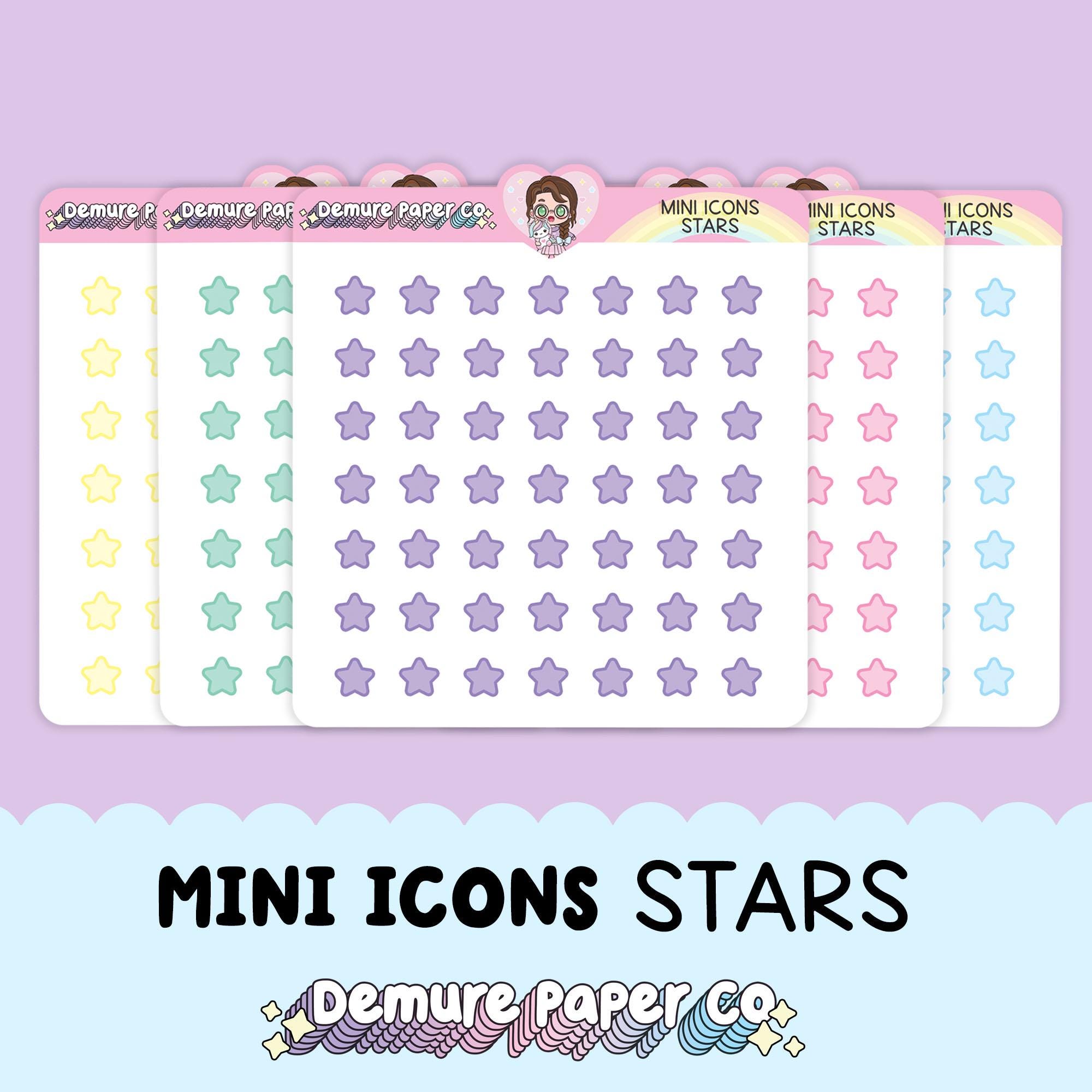 Stars Mini Deco Planner Icon Sticker Sheets, Functional Decorative ...