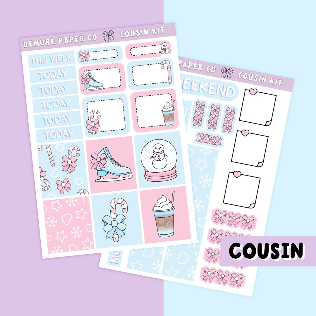 Winter Weekly Planner Sticker Kit for Hobonichi Cousin A5, Snow Globe ...