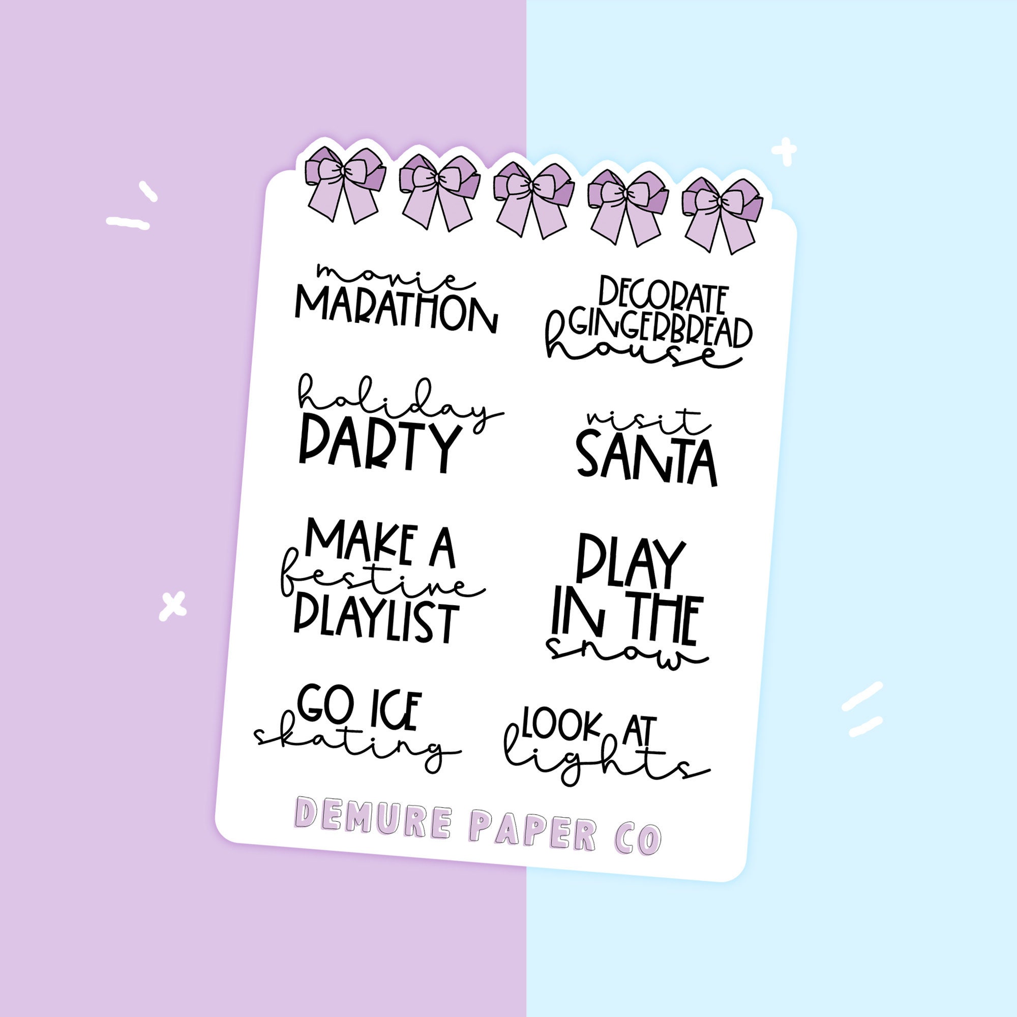 Christmas Bucket List Script Planner Stickers Etsy