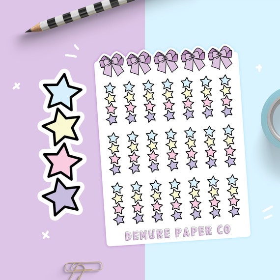Pastel Rainbow Checklist Planner Stickers for Vertical Planners
