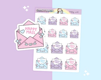 Happy Mail Planner Stickers Sheet, Cute Kawaii Package Expected Stickers, Online Shopping Delivery Reminder