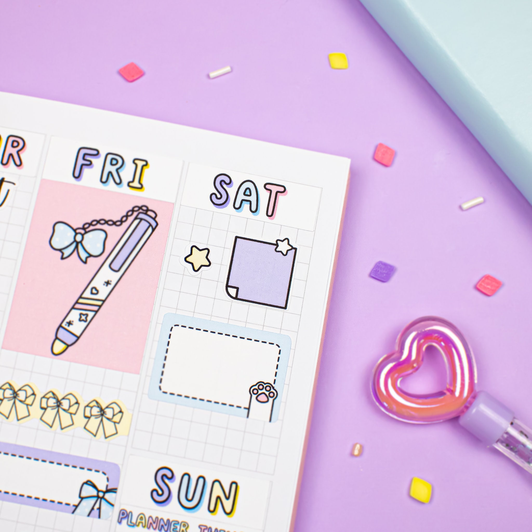 Mini Sticky Notes Planner Sticker Sheet, Functional Rainbow Stickers - Etsy