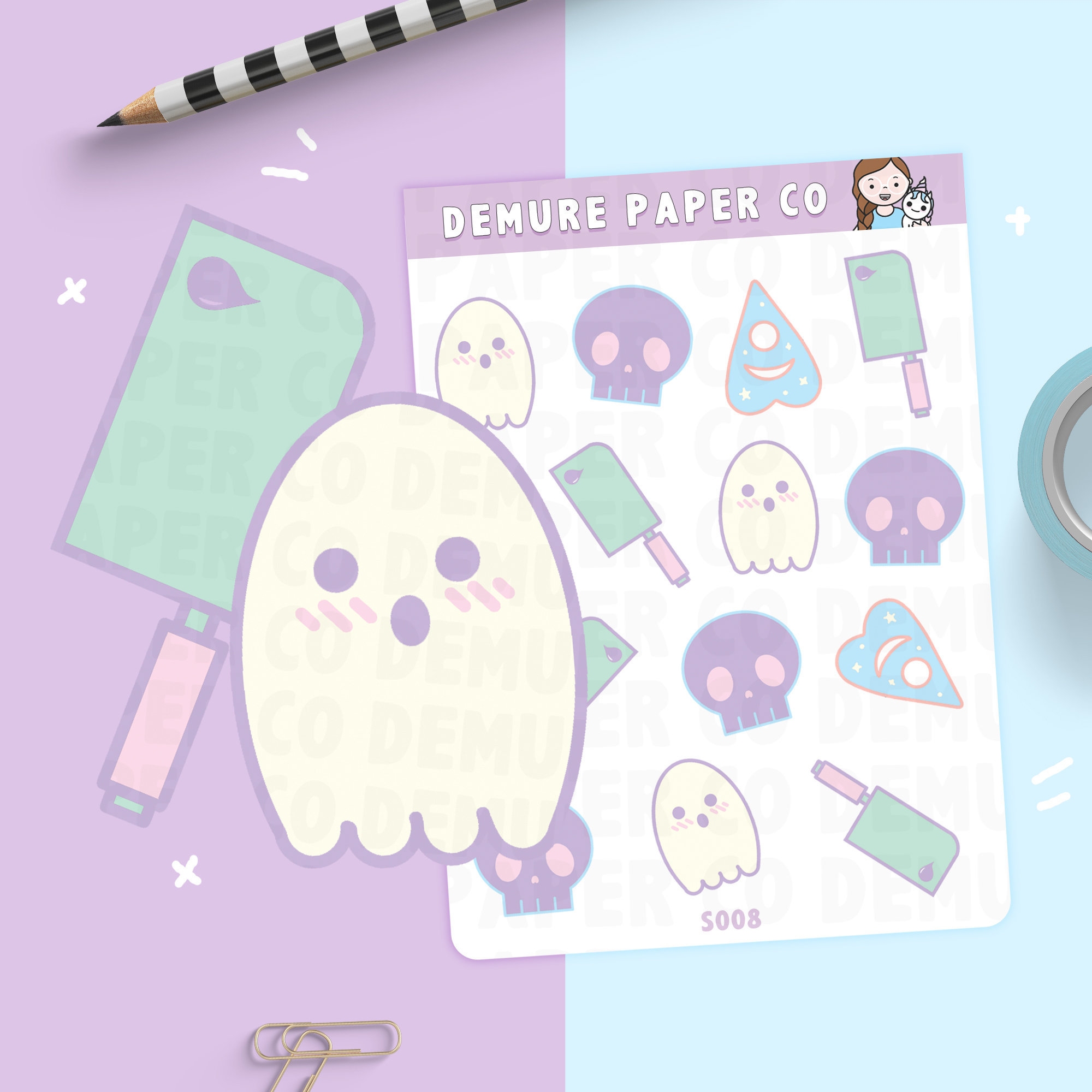 Pastel Goth Planner Stickers / Spooky Halloween Sticker Sheet Etsy