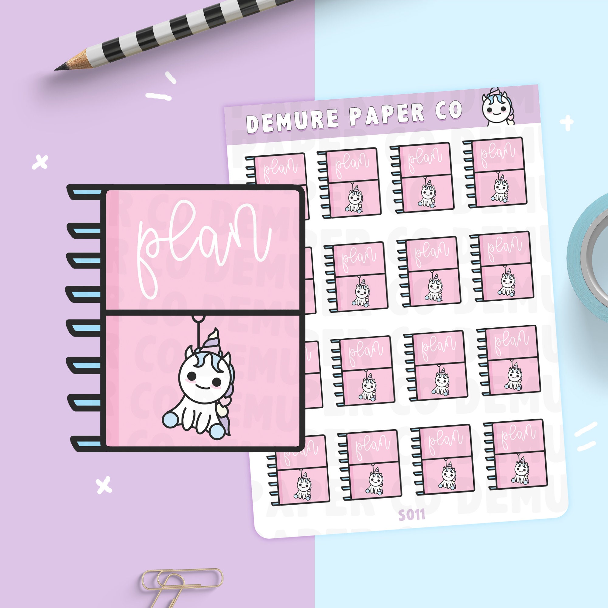 Unicorn Planning Time Planner Stickers / Cute Pastel Kawaii Etsy