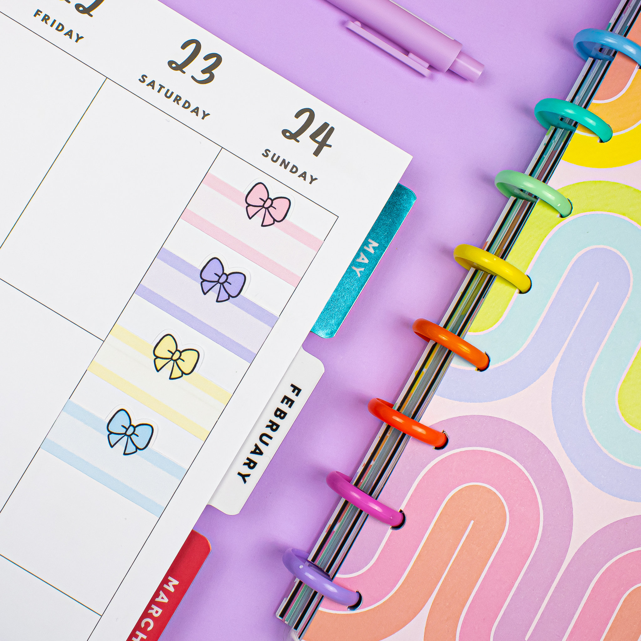 Bow Quarter Boxes Functional Planner Stickers for Vertical Planners ...